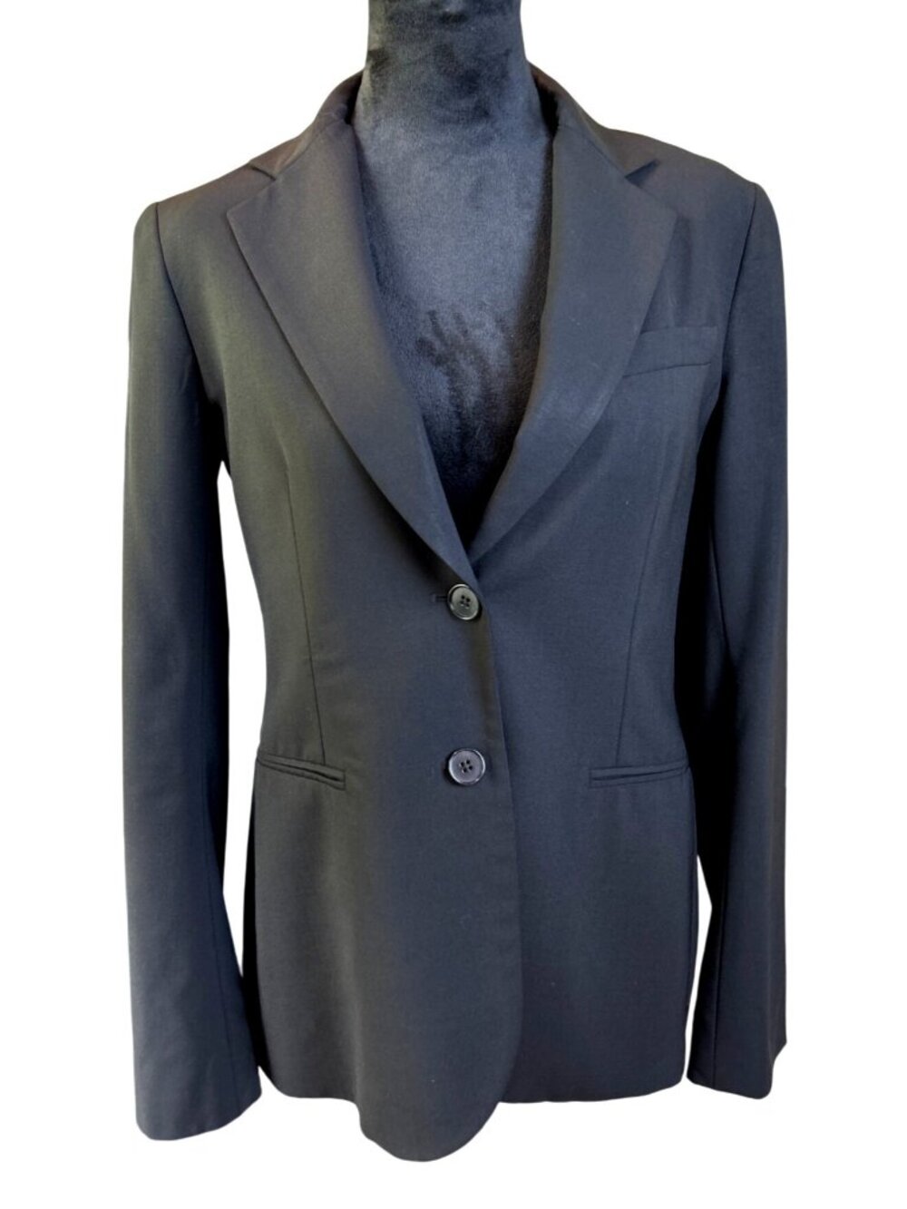Theory Women's 6 Black Wool Blazer Single Breasted Career Office Jacket Classic